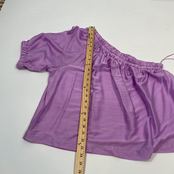 Maeve Anthropologie One Shoulder Top Blouse S Lavender - Picture 6 of 9